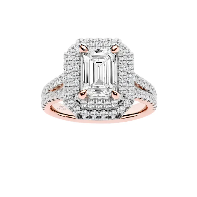 3Love's Double Halo Engagement Ring