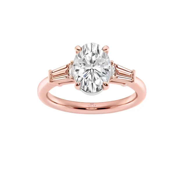 Three stone melody Engagement Ring2